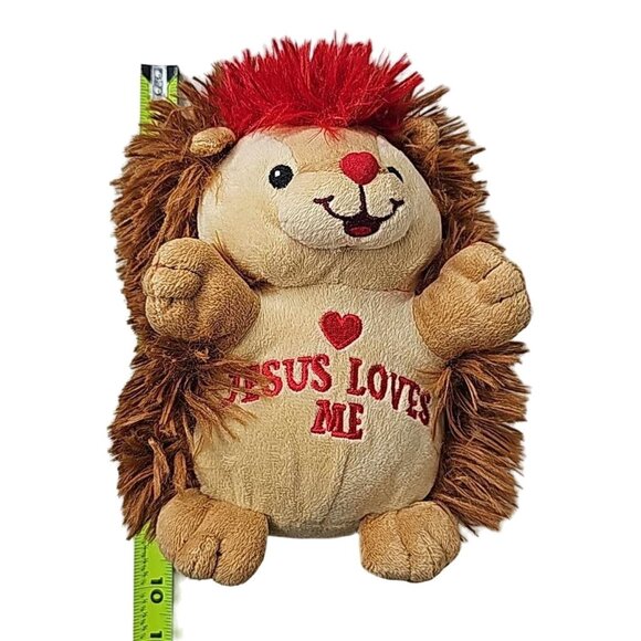 Fiesta Jesus Loves Me Hedgehog Plush Toy 7.5" 2017 Embroidered Stuffed Animal - Picture 2 of 7